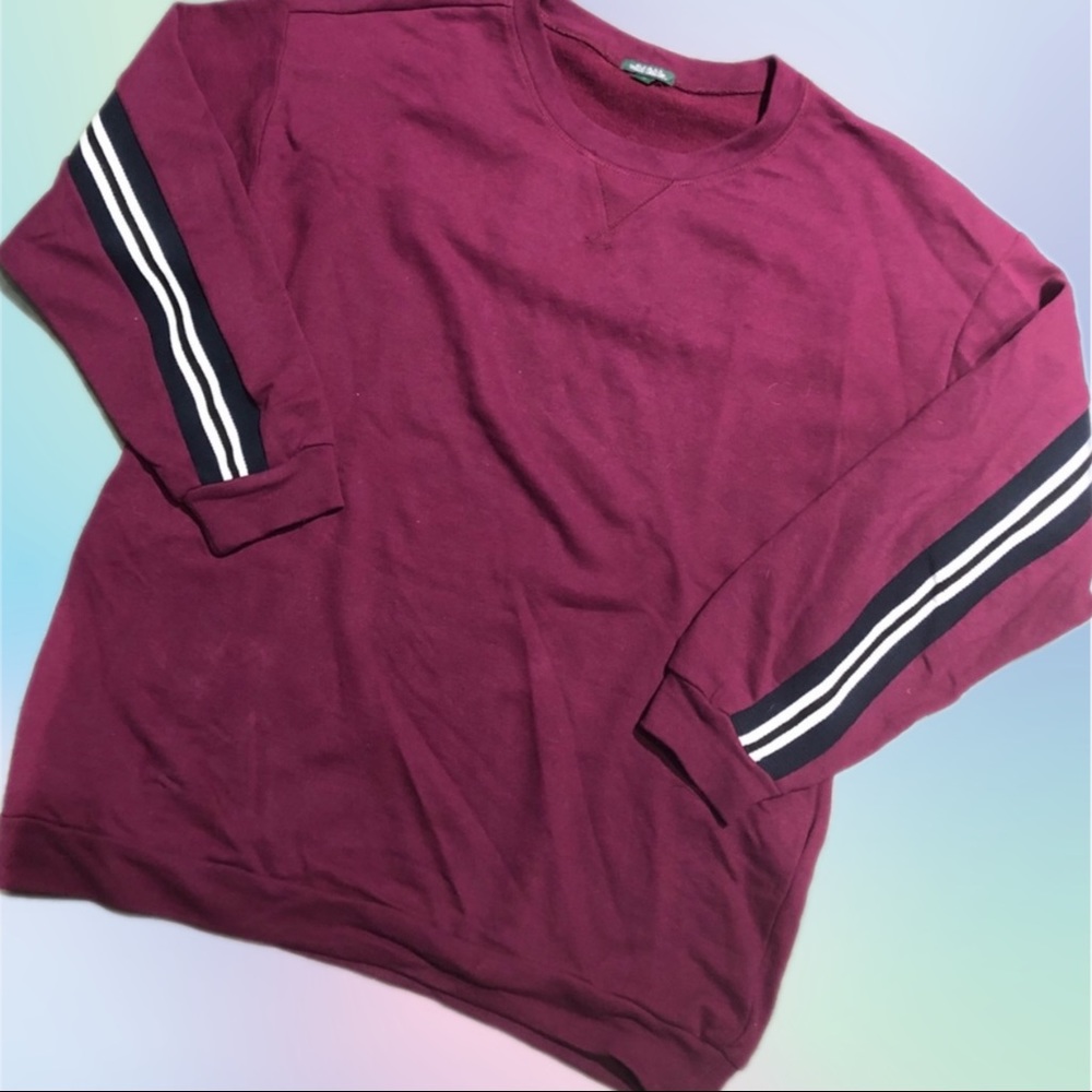 Oversized Burgundy Boyfriend Crew